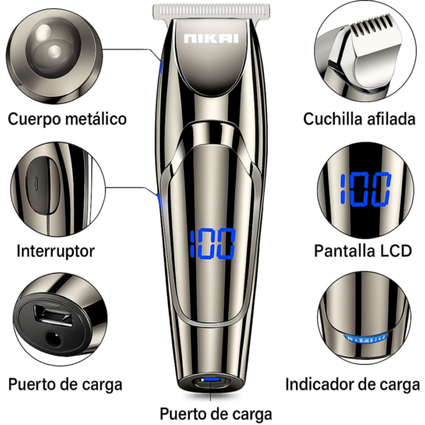 Afeitadora Barba Pelo Recargable USB