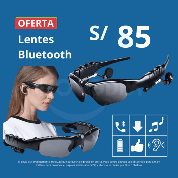 Lentes bluetooth con audifonos