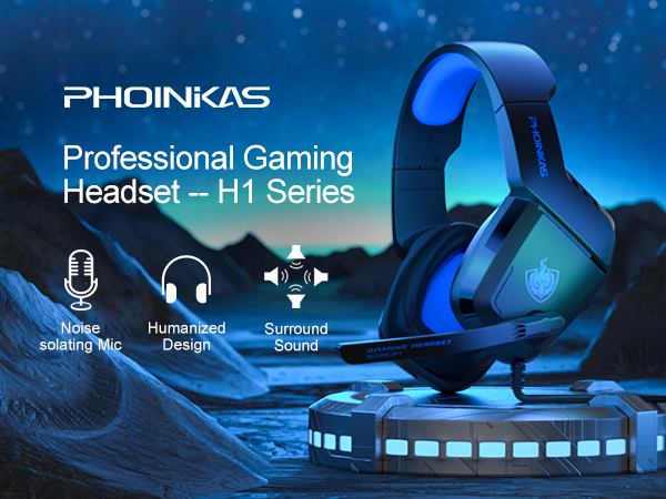 Auriculares Gamer Micrófono Phoinkas H1 Sumérgete en la experiencia de juego definitiva este verano