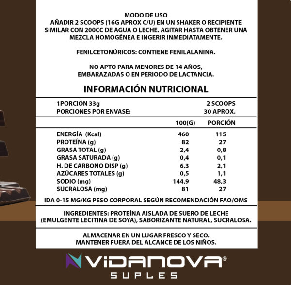 PROTEINA ISO WHEY 1KG CHOCOLATE