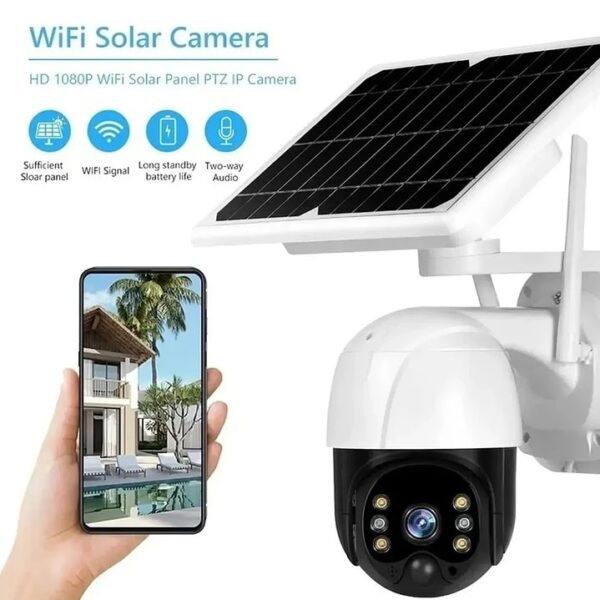 Camara Seguridad Solar WiFi PTZ MCASA