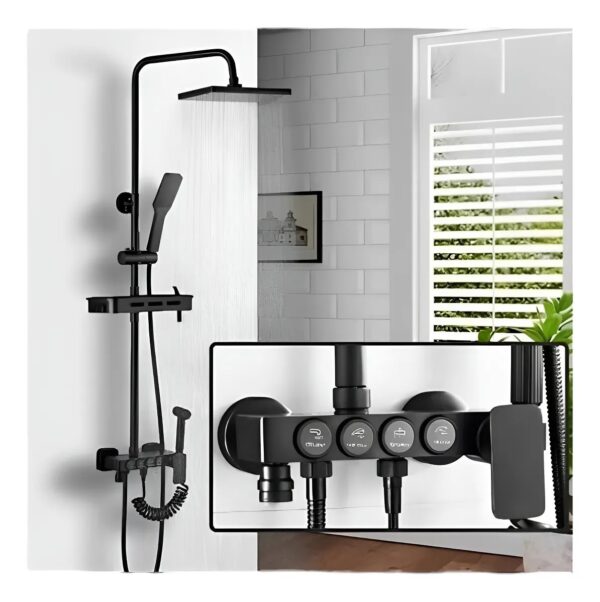 Llave Ducha Tina Columna Monomando Negro
